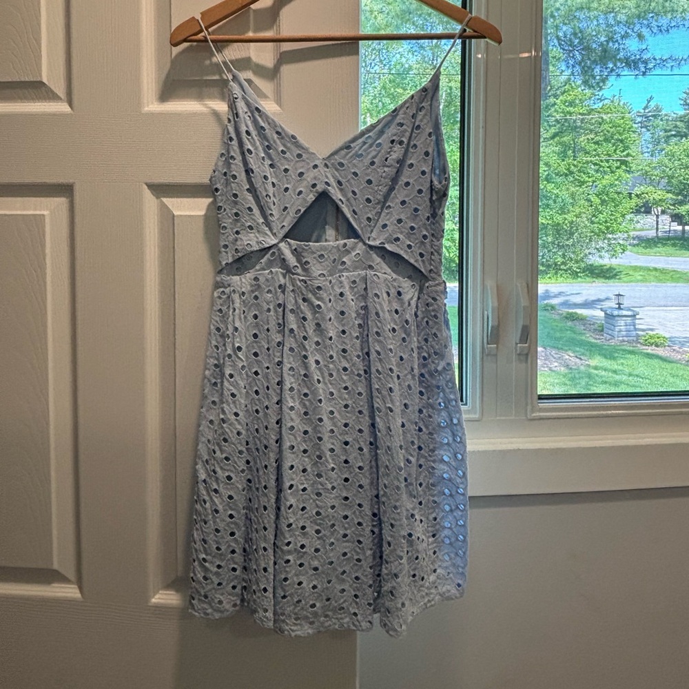 Harper Blue and White Sleeveless Sundress